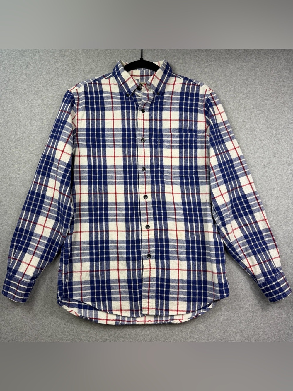 L.L. Bean Scotch Plaid Long Sleeve Flannel Mens Traditional Fit Size Small